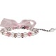 Satin Bow Pearl Necklace Pink
